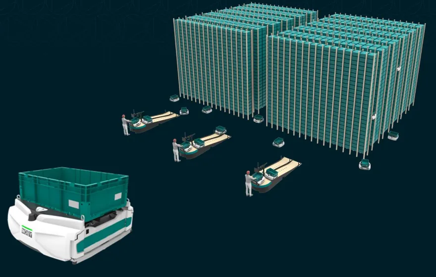 Smart logistics: mobile robots and automated storage racks