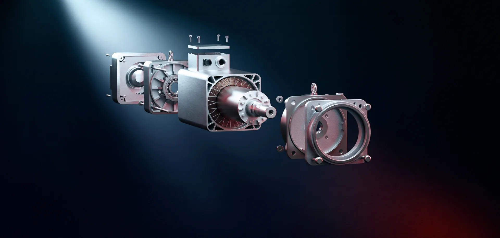 Exploded view of a Mavilor AC servomotor