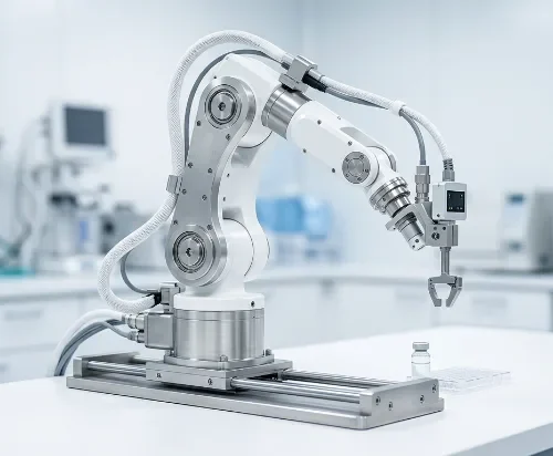 Robotic arm in a medical laboratory
