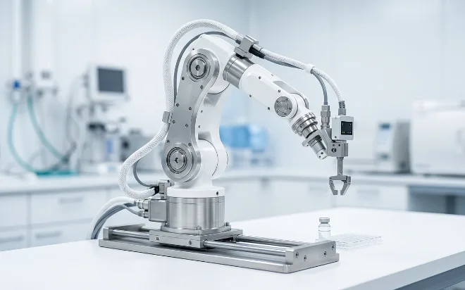 Robotic arm in a medical laboratory