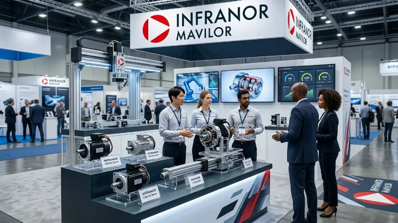 Infranor Mavilor exhibition stand with servomotors on display
